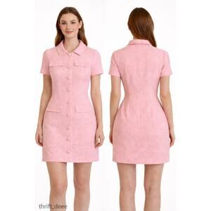 Amanda Uprichard Womens Pink Mini Dress Small Tweed
